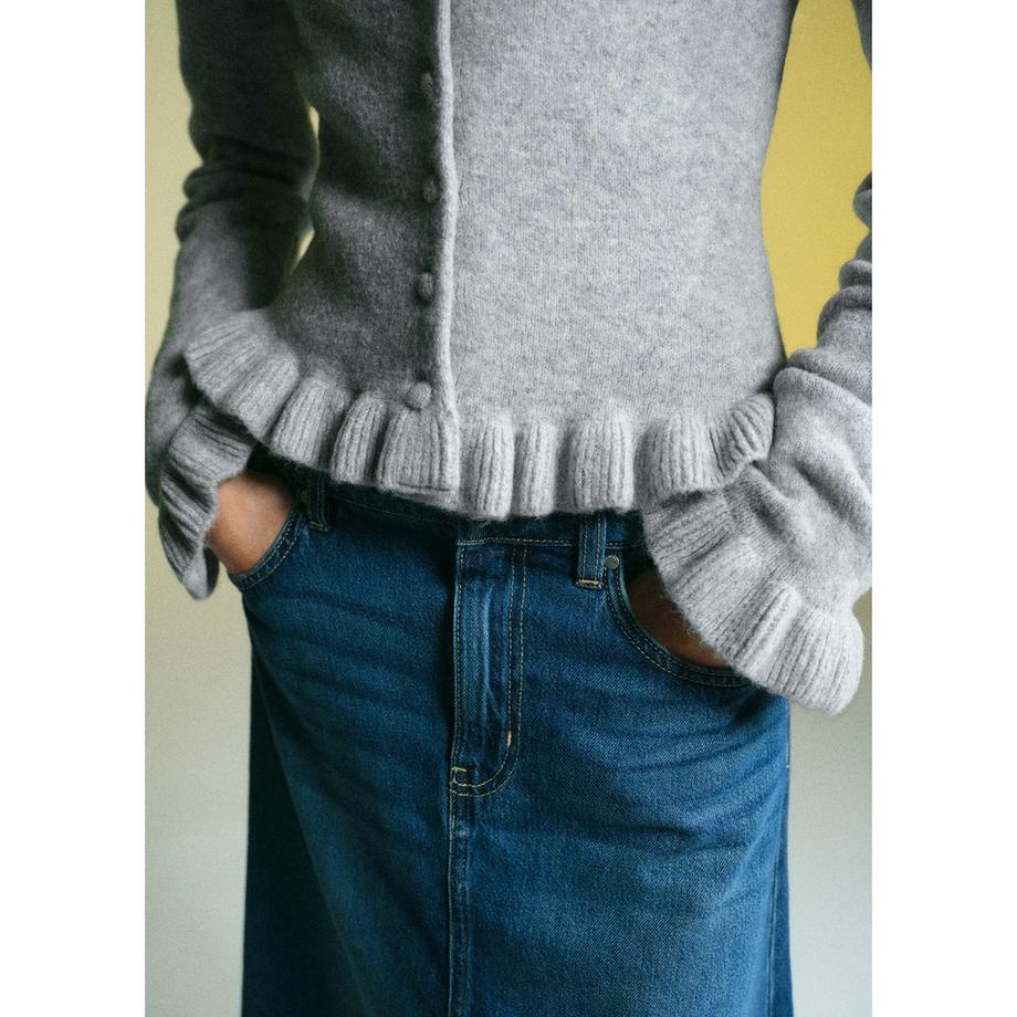 MANGO Fleur Cardigan mit Rüschensaum  