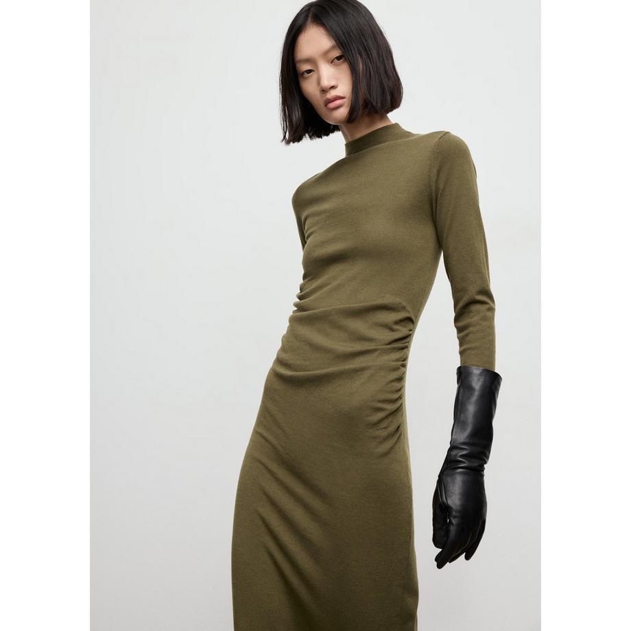 MANGO Brat Langarm Midikleid  