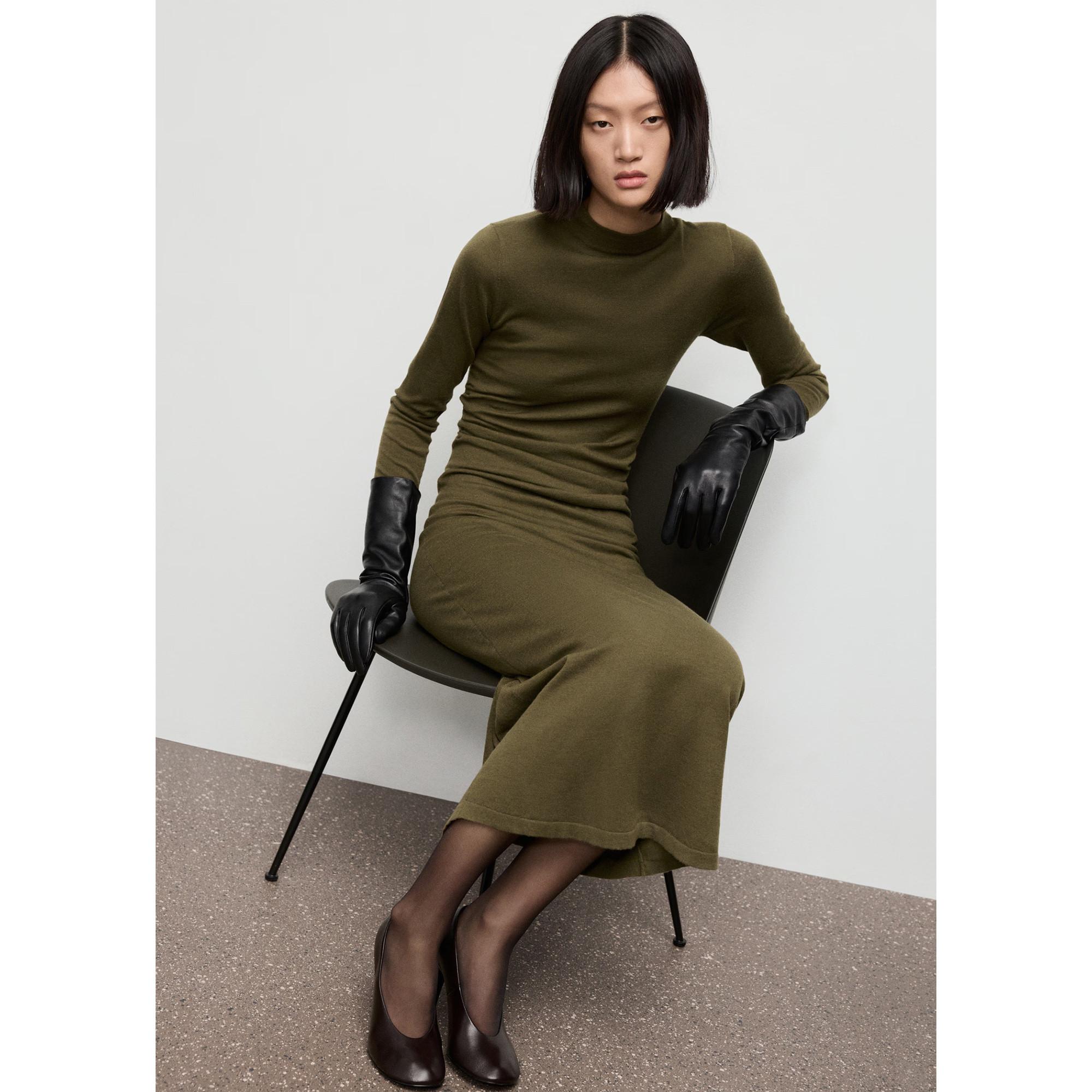 MANGO Brat Langarm Midikleid  