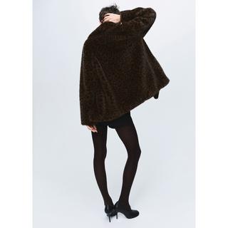 MANGO ZURICH Leopard Print Kunstpelz Mantel  