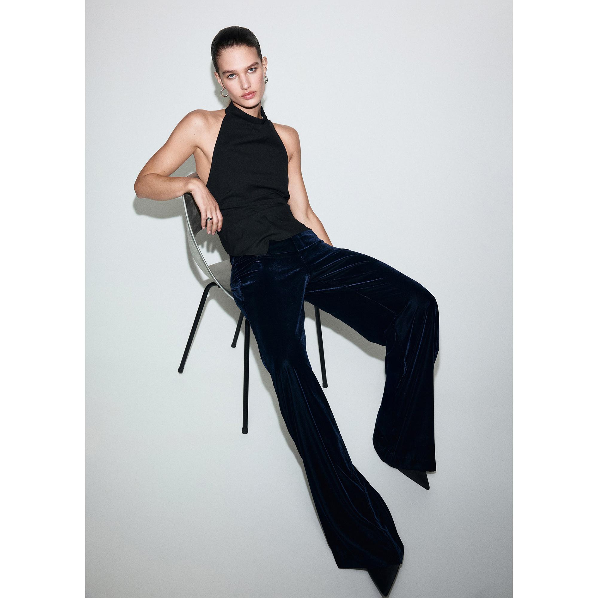 MANGO COMBI Pantalon Droit en Velours  