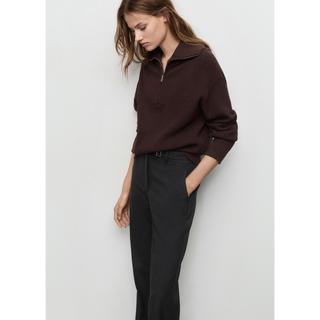 MANGO Carlota High Waist Straight Fit Hose mit Gürtel  