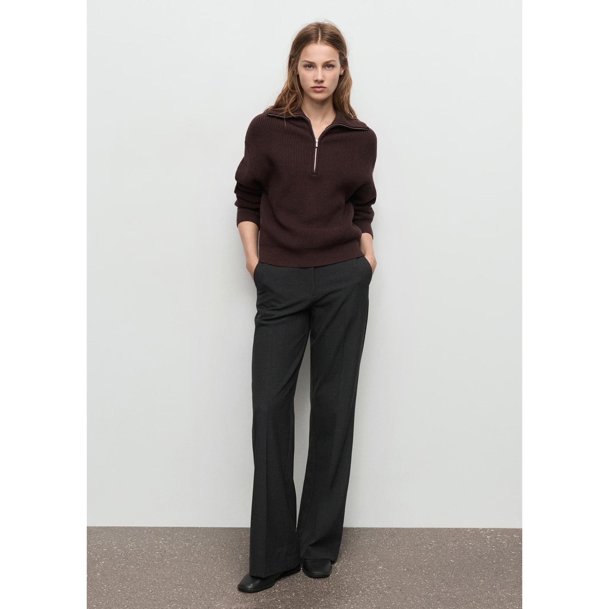 MANGO Carlota High Waist Straight Fit Hose mit Gürtel  