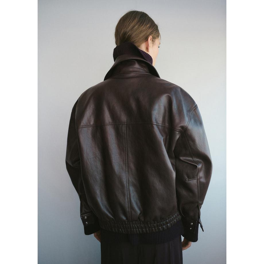 MANGO Marti Oversized Jacke in Lederoptik  