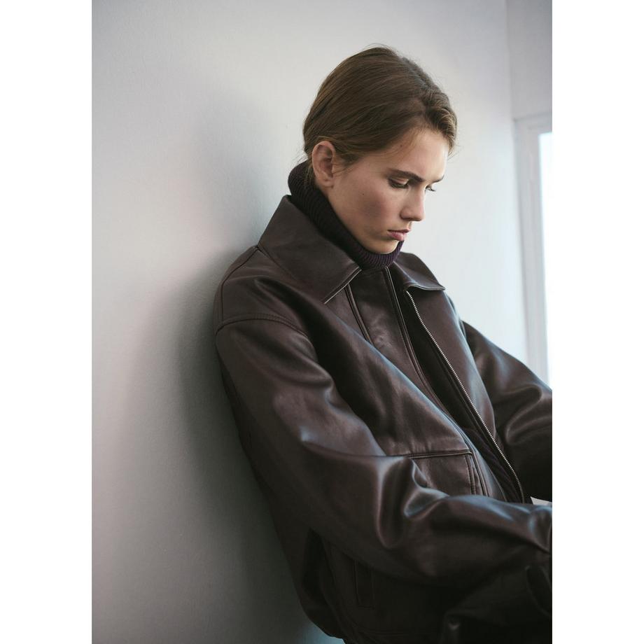 MANGO Marti Oversized Jacke in Lederoptik  