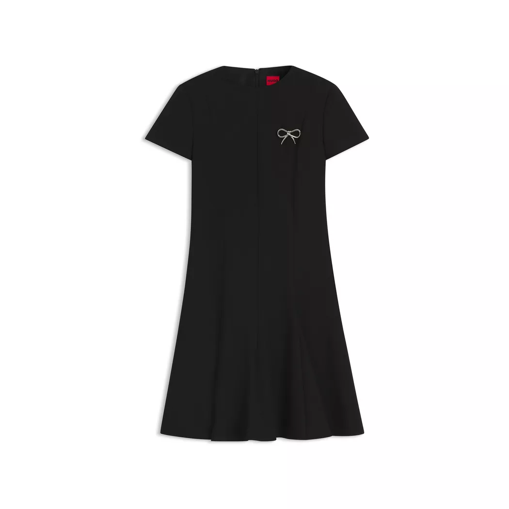 Hugo Robe Courte à Manches Courtes Kejuli 10233791 Black 34 Femme