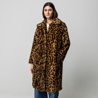 HUGO Mafelda-1 Manteau en fausse fourrure imprimé léopard  
