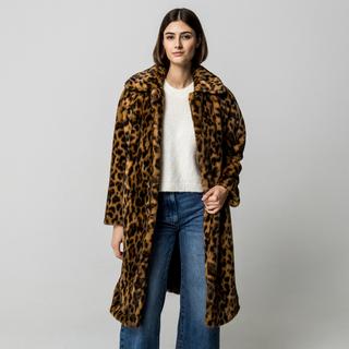 HUGO Mafelda-1 Manteau en fausse fourrure imprimé léopard  