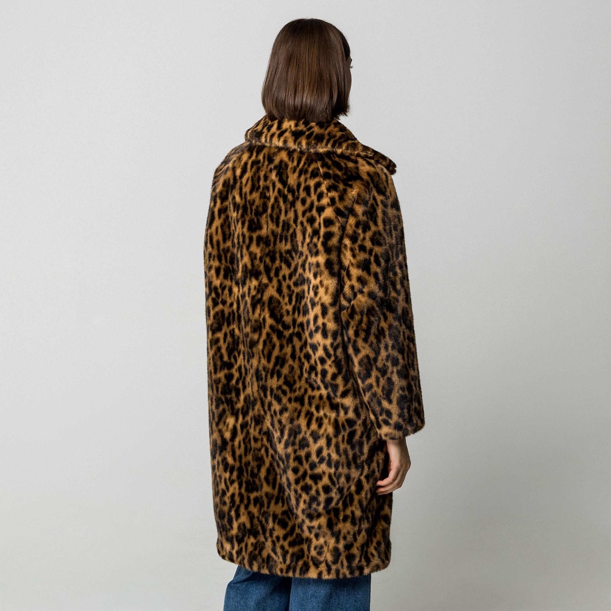 HUGO Mafelda-1 Manteau en fausse fourrure imprimé léopard  