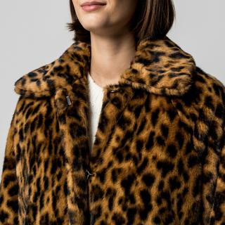 HUGO Mafelda-1 Manteau en fausse fourrure imprimé léopard  