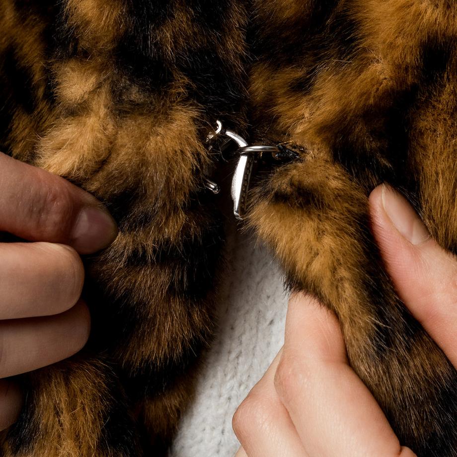 HUGO Mafelda-1 Manteau en fausse fourrure imprimé léopard  