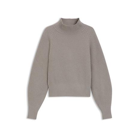 HUGO Sorellasio Pull en maille côtelée col montant  