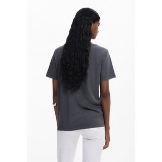 Desigual V-Ausschnitt Blumenprint T-Shirt  