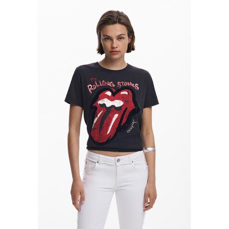 Desigual Rolling Stones Grafikdruck Kurzarm T-Shirt  