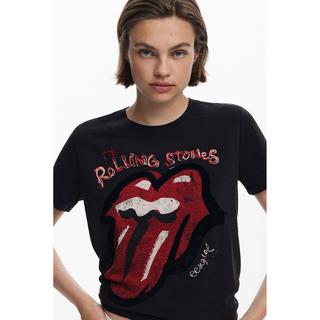 Desigual Rolling Stones Grafikdruck Kurzarm T-Shirt  