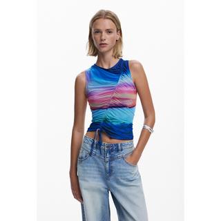 Desigual Ärmelloses Slim Fit T-Shirt mit Knotendetail  