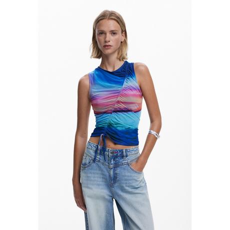 Desigual Ärmelloses Slim Fit T-Shirt mit Knotendetail  