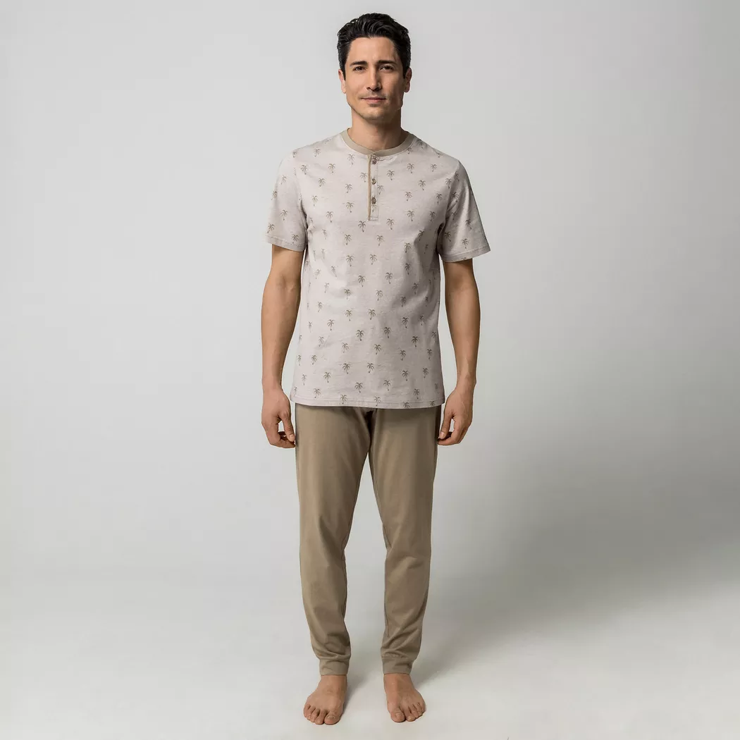 Manor Man - Pyjama-Set, für Herren, Beige, Größe M
