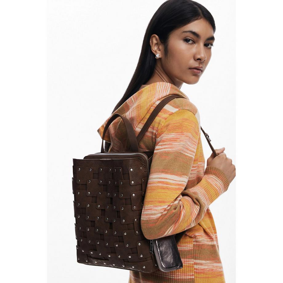Desigual Zaino intrecciato con borchie  