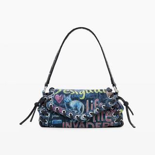 Desigual Borsa a Tracolla Baguette Stampa Graffiti  