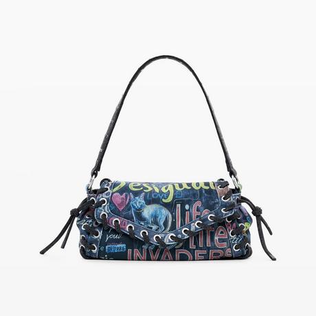 Desigual Borsa a Tracolla Baguette Stampa Graffiti  