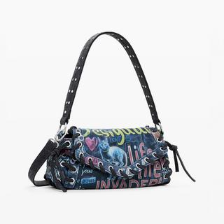 Desigual Borsa a Tracolla Baguette Stampa Graffiti  