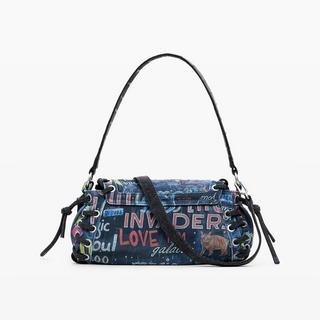 Desigual Borsa a Tracolla Baguette Stampa Graffiti  