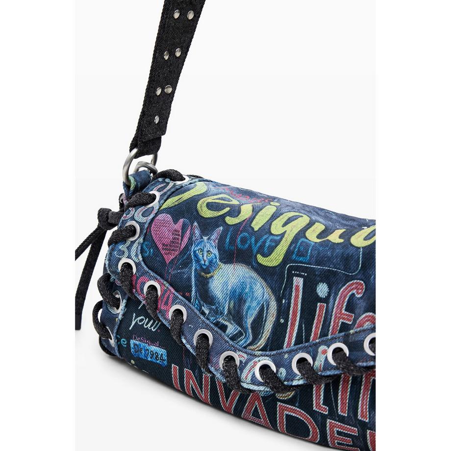 Desigual Sac Bandoulière Baguette Imprimé Graffiti  