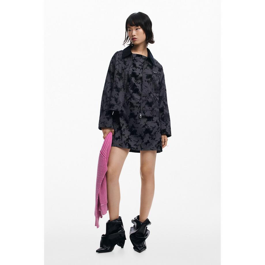 Desigual Truckerjacke mit Flockdruck  