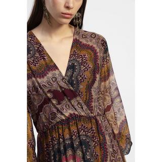 DIXIE Robe longue imprimé Paisley col en V  