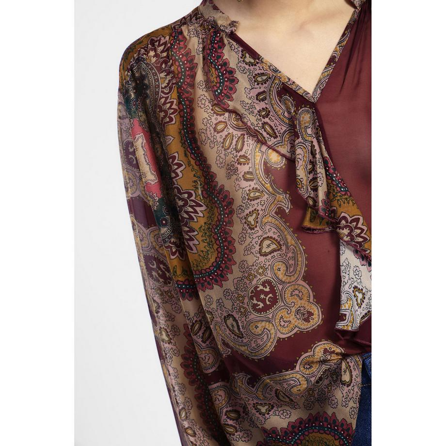 DIXIE Blusa Stampa Paisley Maniche Lunghe  