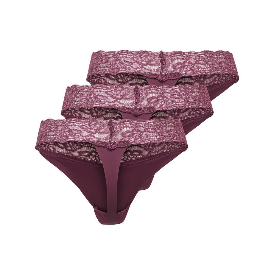 Only Lingerie Chloe Lace Thong Triopack  