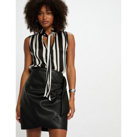 MORGAN Kunstleder High Waist Wickel Minirock  