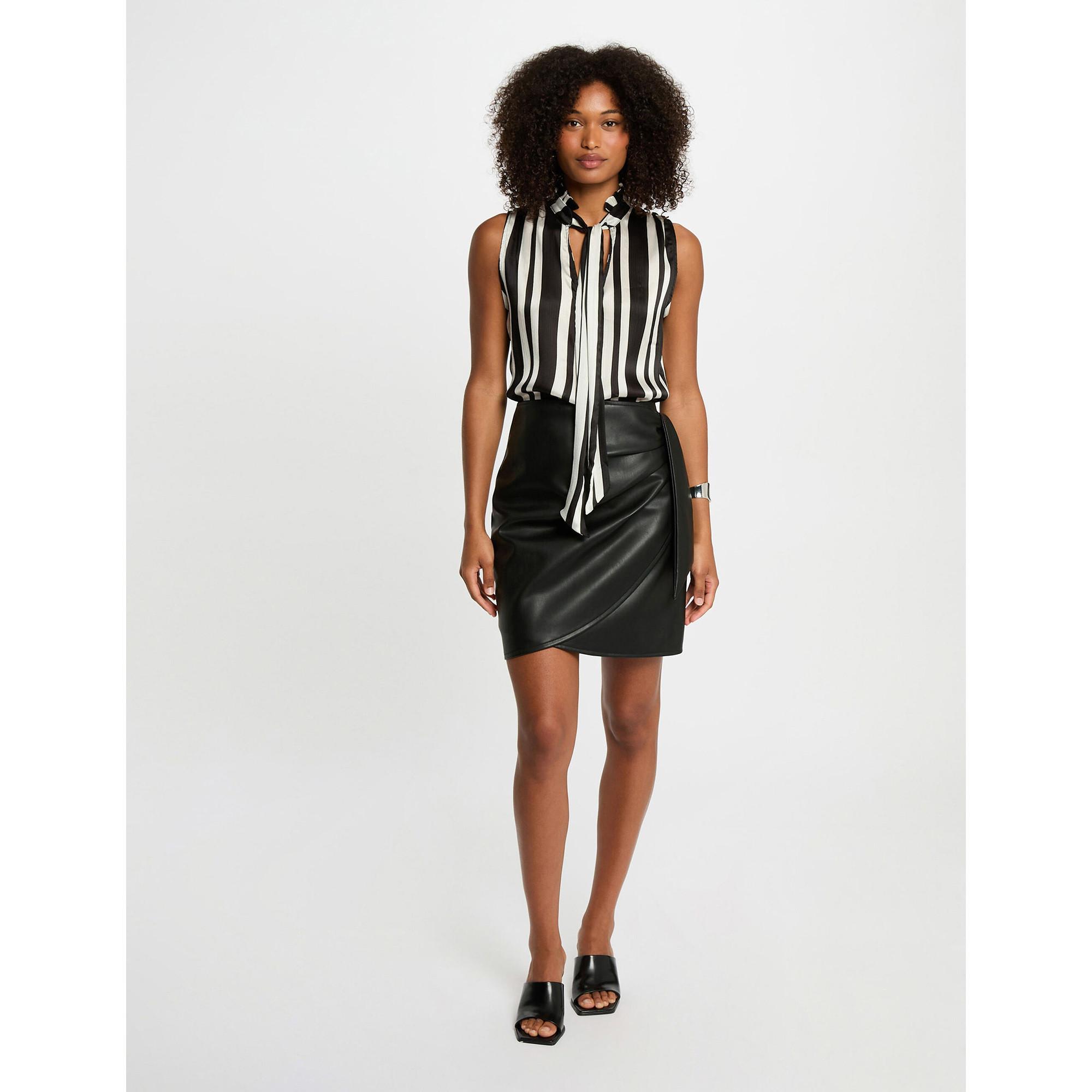 MORGAN Kunstleder High Waist Wickel Minirock  