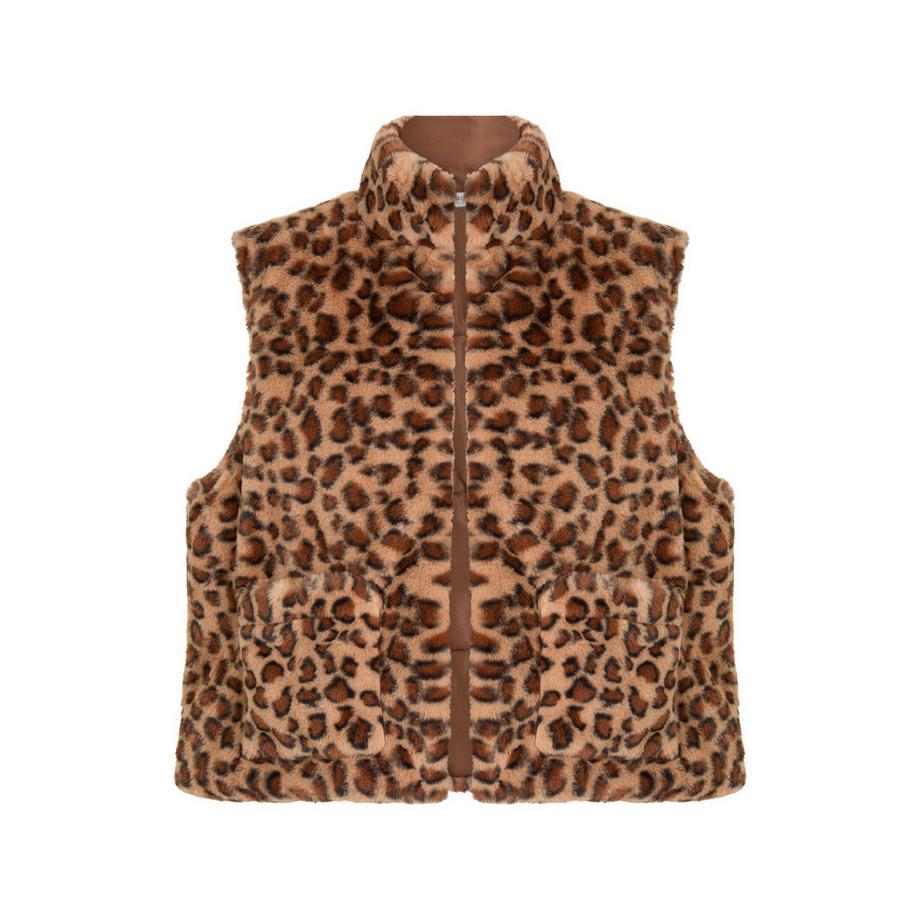 MORGAN Leopardenmuster Kunstfell Weste  