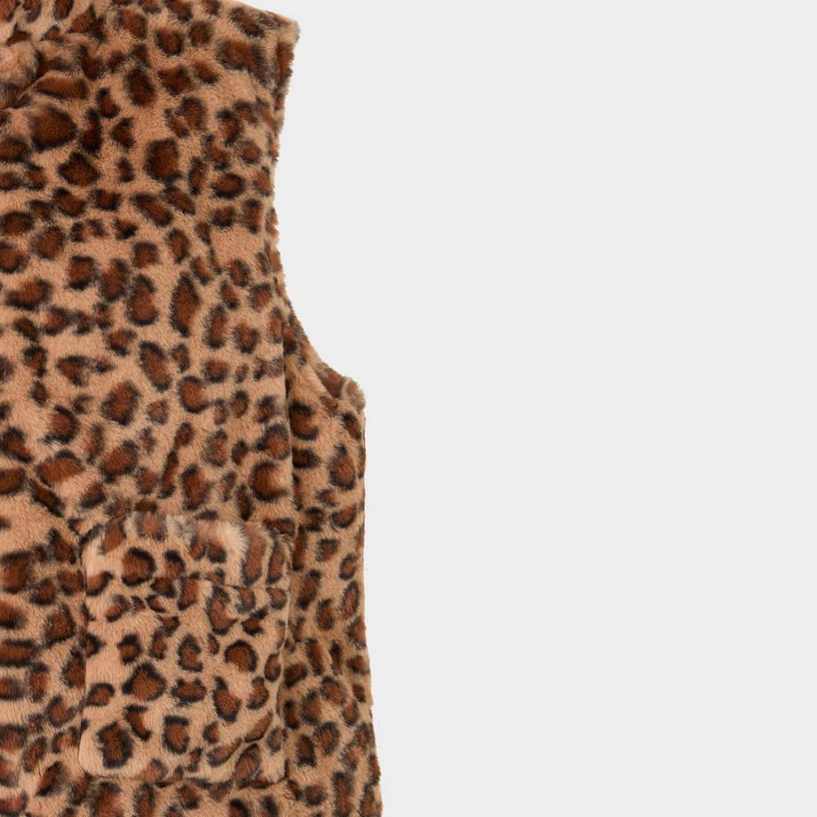 MORGAN Leopardenmuster Kunstfell Weste  