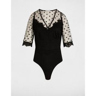 MORGAN Body Pizzo Scollo a V Maniche Corte  