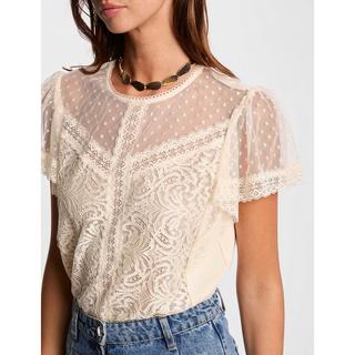 MORGAN Dentelle Manches Courtes T-Shirt  