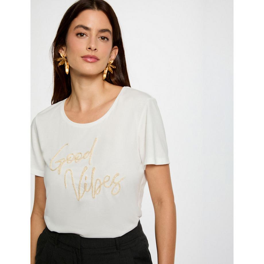 MORGAN T-Shirt Good Vibes Print  