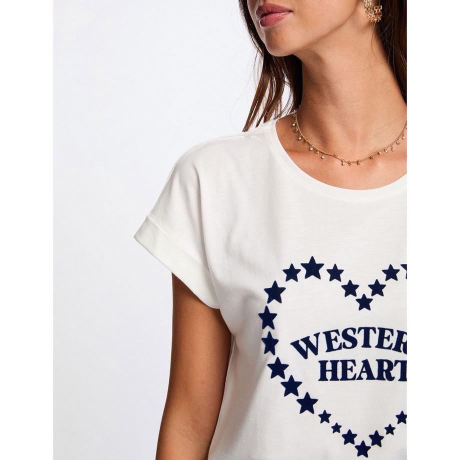 MORGAN T-Shirt Stampa Cuore Western  