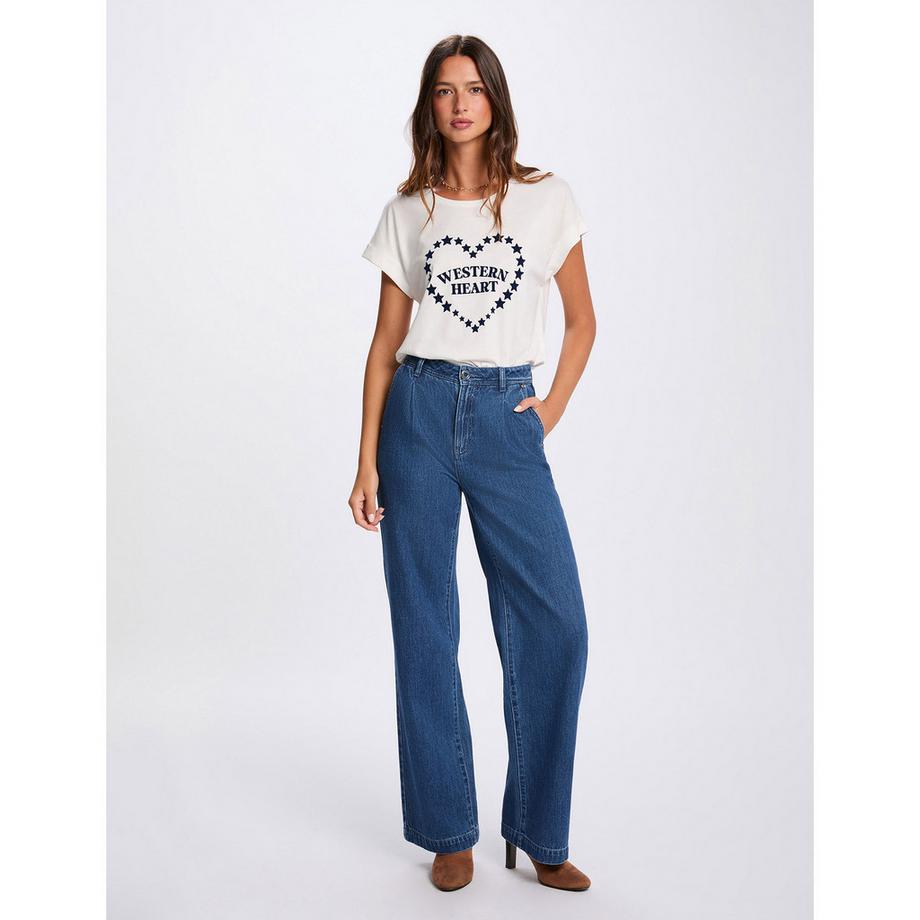 MORGAN T-Shirt Stampa Cuore Western  
