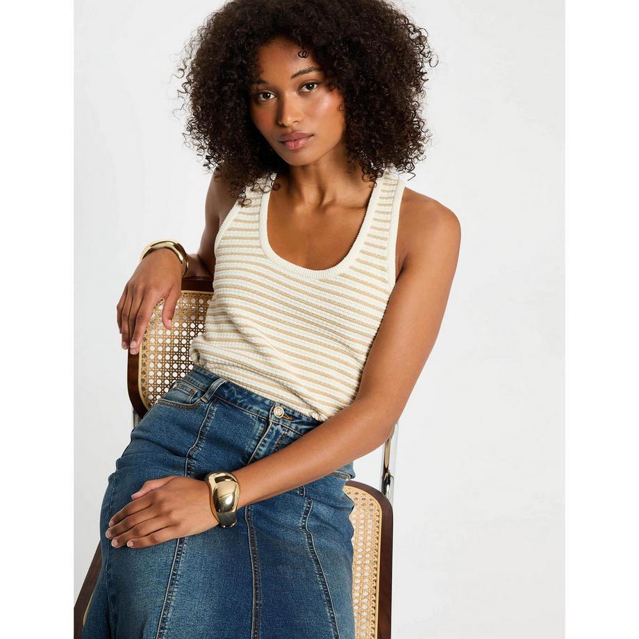 MORGAN Maglione senza maniche a righe  