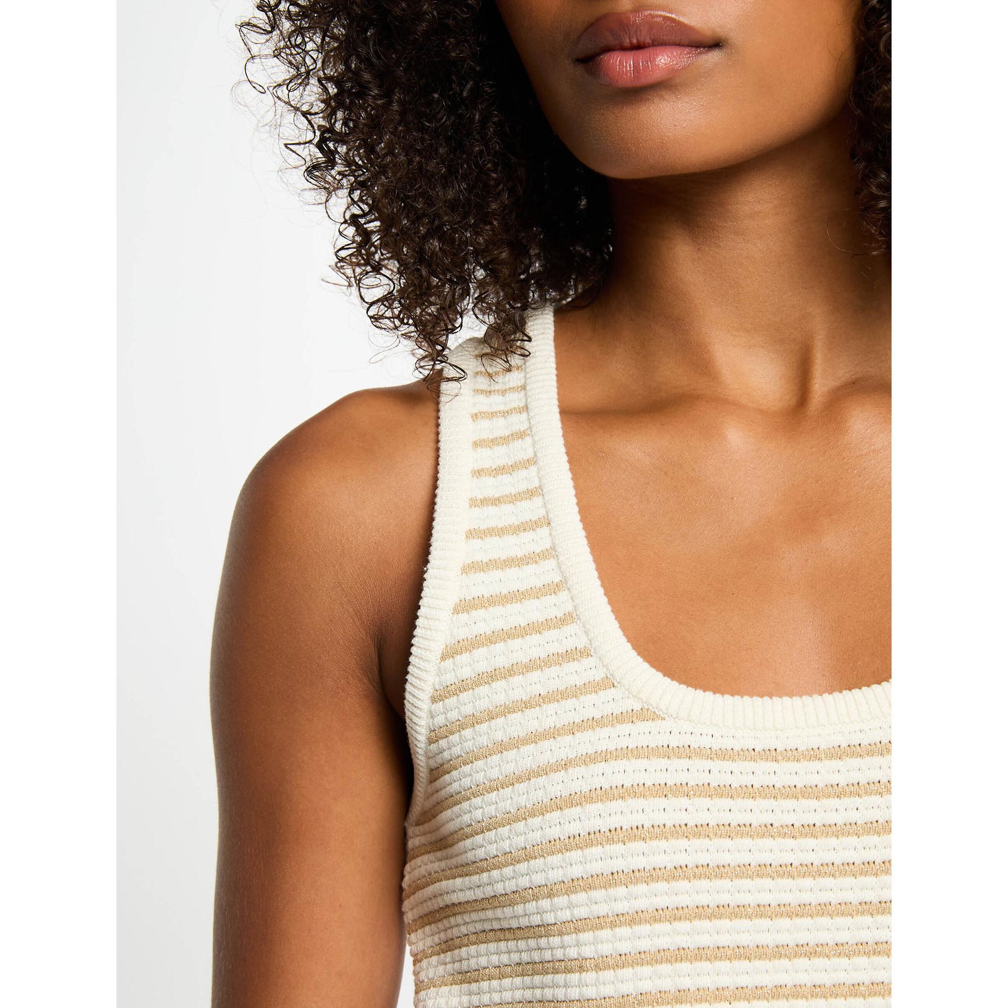 MORGAN Maglione senza maniche a righe  