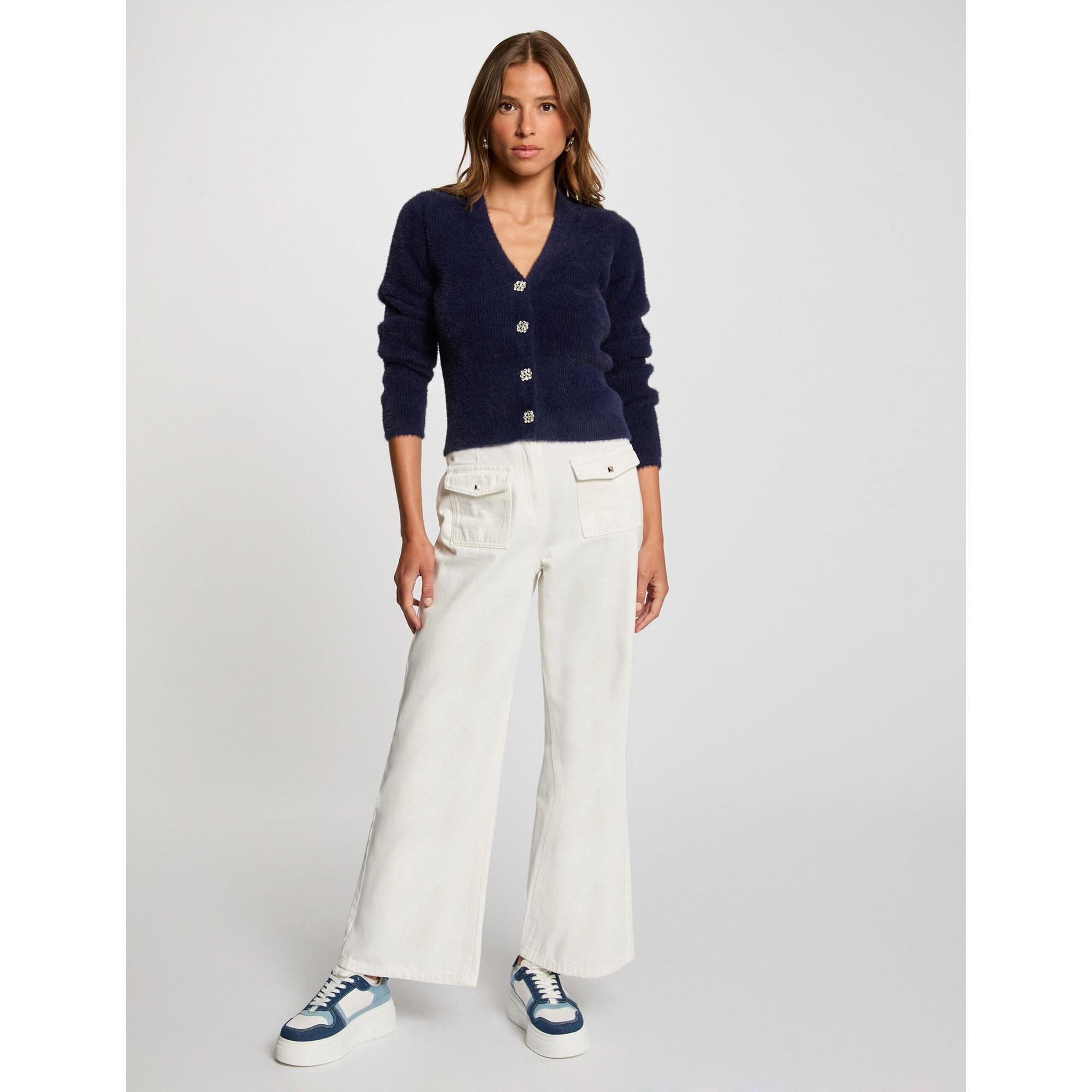 MORGAN Classic Fit V-Ausschnitt Strickjacke  