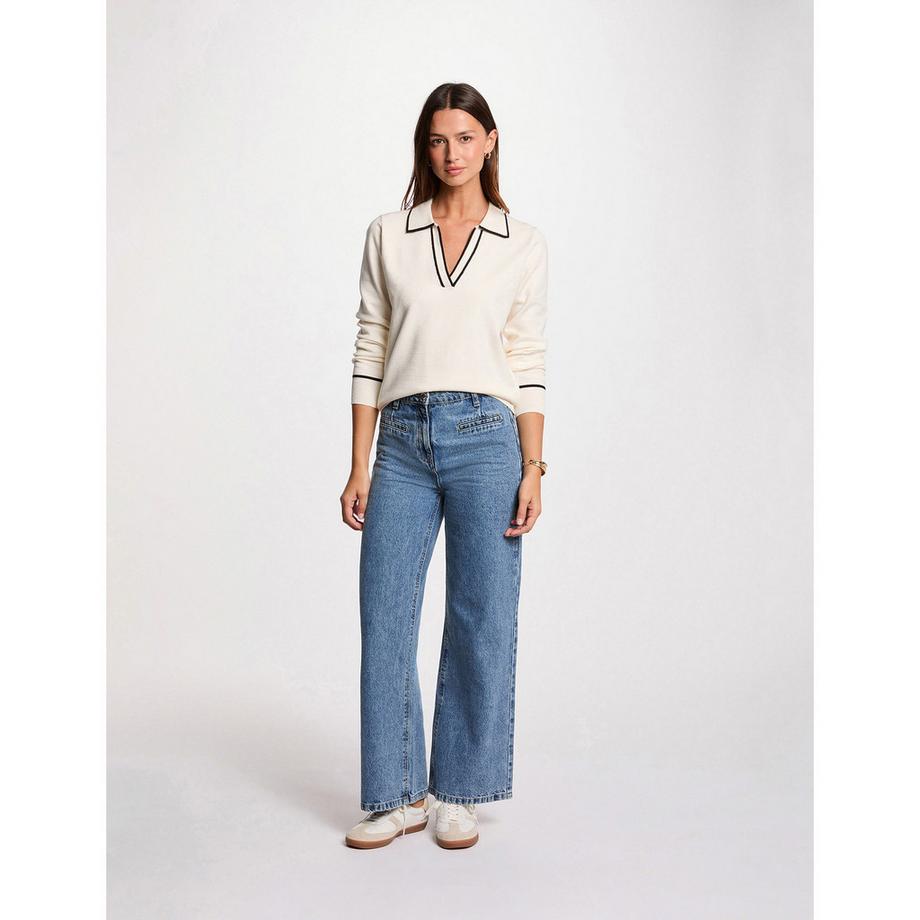 MORGAN Polo Kragen Pullover  