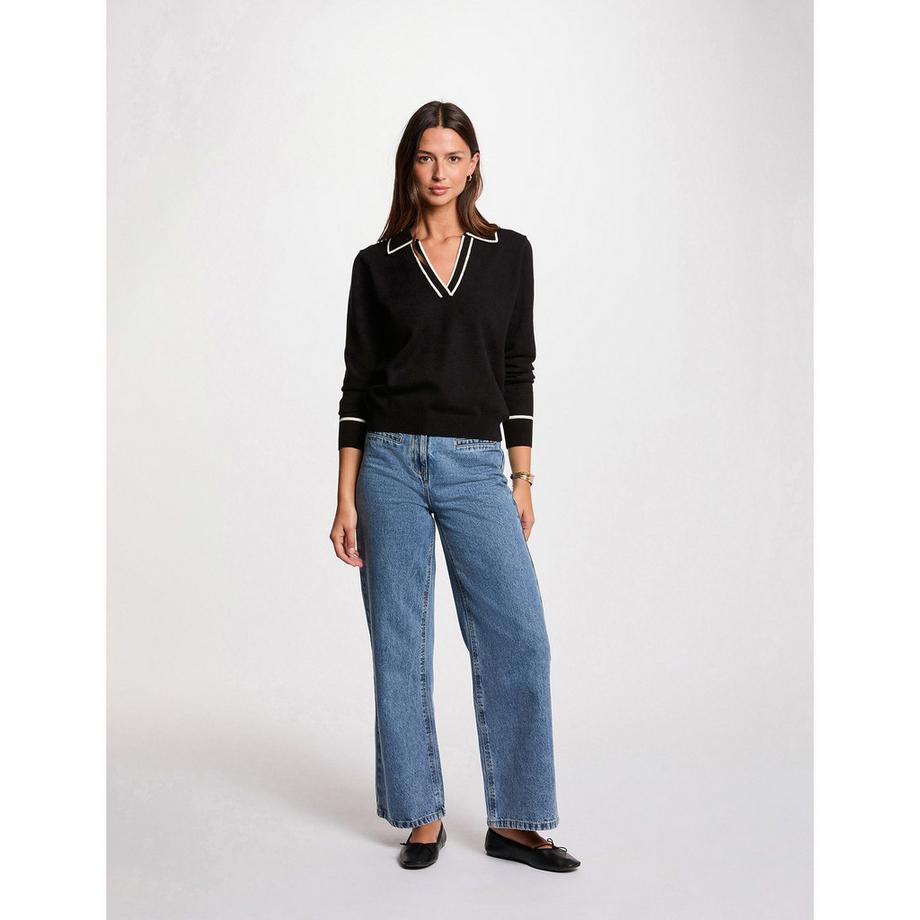 MORGAN Polo Kragen Pullover  