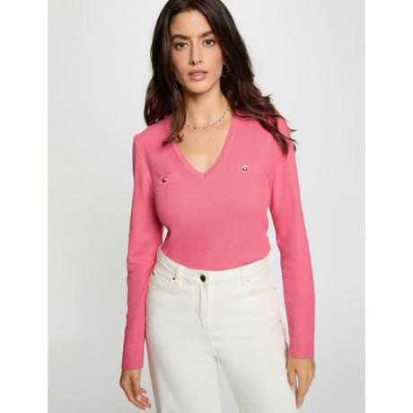 MORGAN V-Ausschnitt Pullover mit Zierknöpfen  