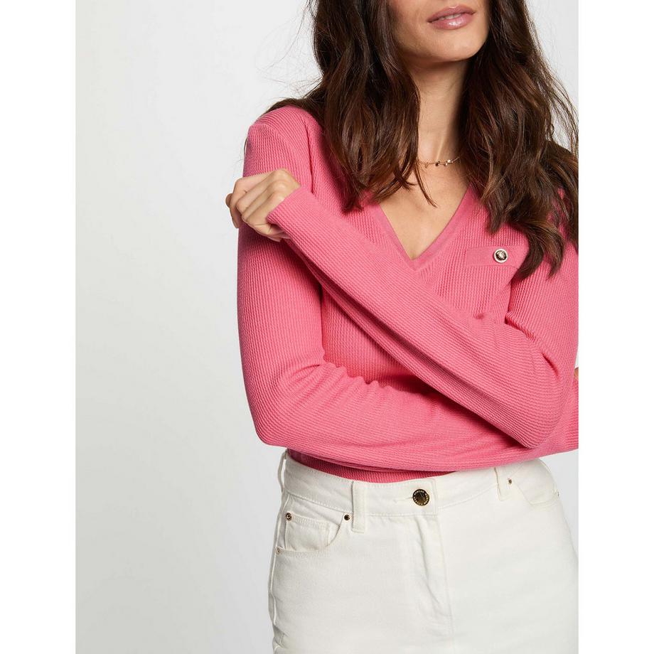 MORGAN Maglione Scollo a V con Bottoni Decorativi  