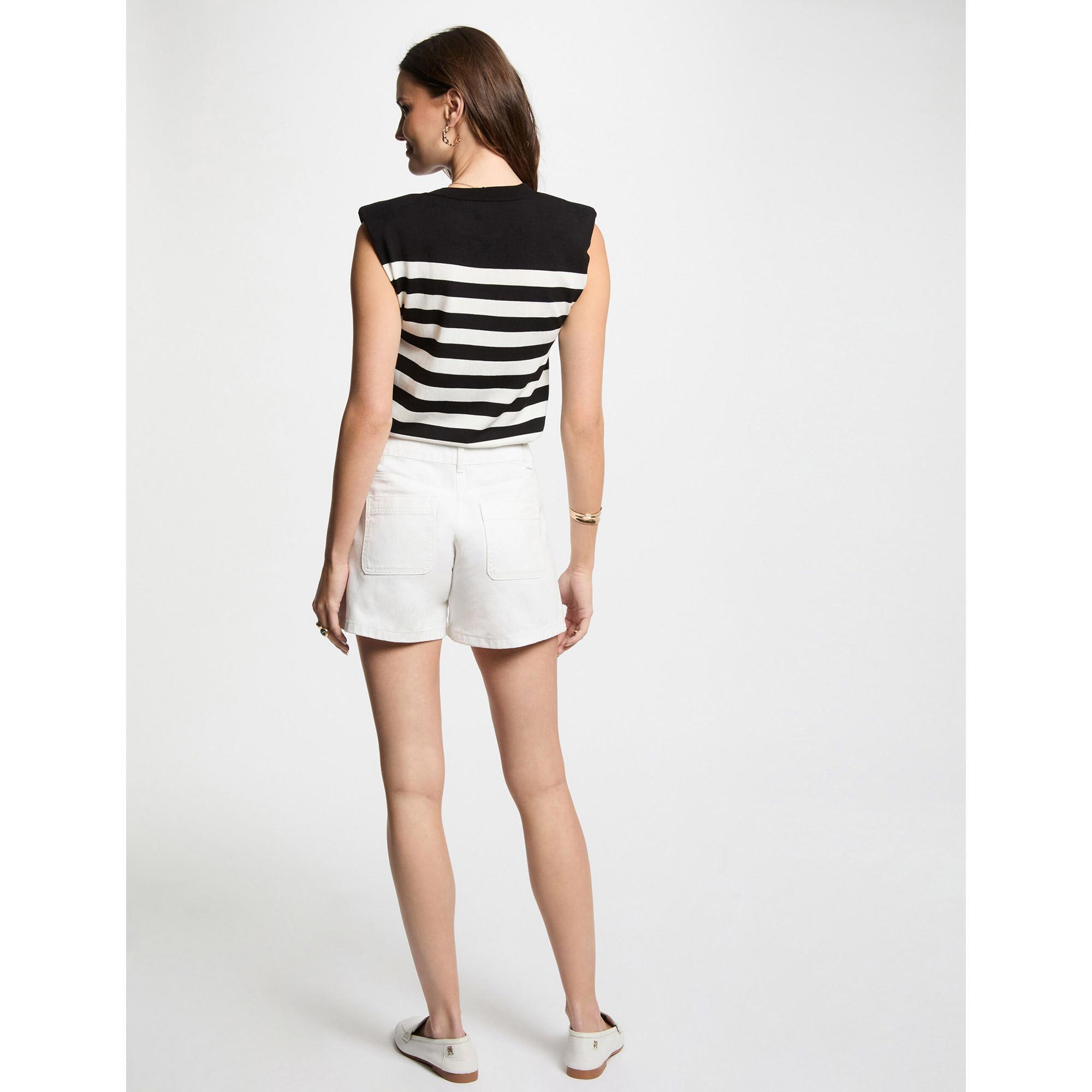 MORGAN Pull sans manches rayé avec boutons décoratifs  