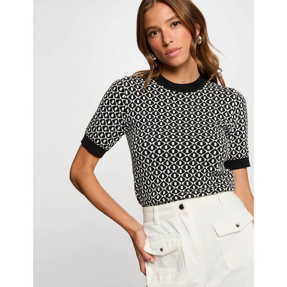 MORGAN Slim Fit Manches Courtes Col V Pull  